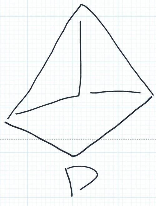 На рисунке изображена треугольная пирамида, у которой вершина Dневидимая. Скопируй пирамиду, азатем