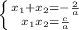 \left \{ {{x_1+x_2=-\frac{2}{a}} \atop {x_1x_2=\frac{c}{a}}} \right.