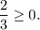 \dfrac{2}{3} \geq 0.