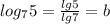 log_75=\frac{lg5}{lg7}=b