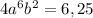 4a^6b^2=6,25