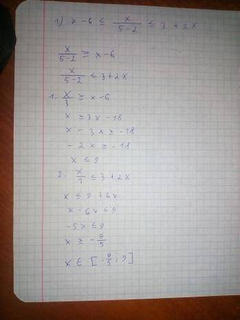 решить уравнение x-6≤x/5-2≤3+2x