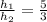 \frac{h_{1} }{h_{2}} = \frac{5}{3}