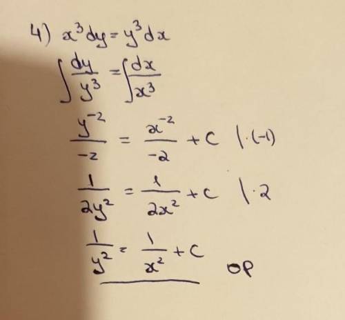 Найти общее решение дифференциального уравнения Ι порядка: 1) x²dy − y²dx = 0 2) dy +x dx=2dx 3) (y+