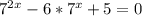 7^{2x}-6*7^x+5=0