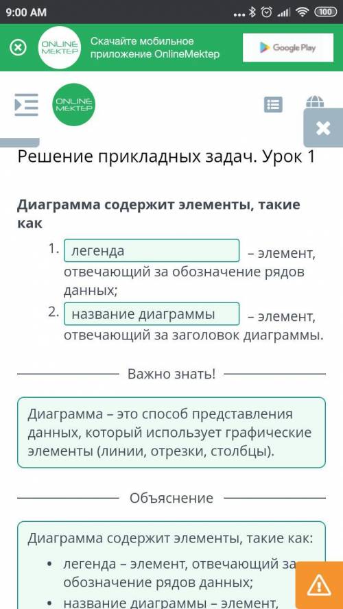 Диаграмма содержит элементы такие, как:  – элемент, отвечающий за обозначение рядов данных; – элемен