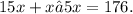 15x+x−5x=176.