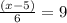 \frac{(x - 5)}{6} = 9