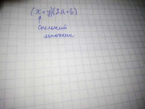 Визначте та виділіть спільний множник:2a(x+y)+b(x+y)​