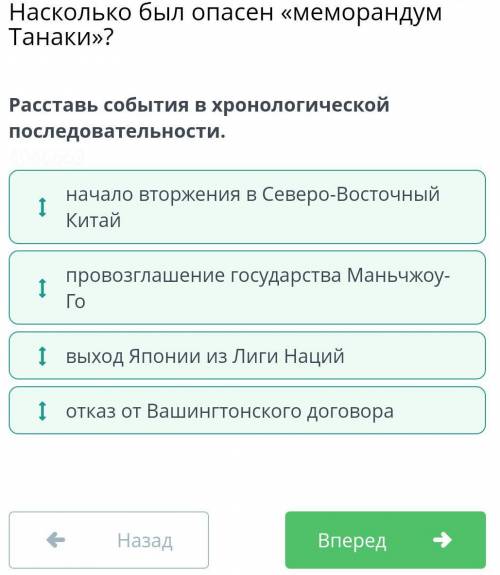 Задание 2. Расставь события в хронологической последовательности.№ События ответы 1 выход Японии из