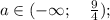 a \in (-\infty;\quad \frac{9}{4});