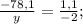 \frac{-78,1}{y}=\frac{1,1}{-2};