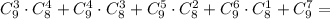 C_9^3\cdot C_8^4+C_9^4\cdot C_8^3+C_9^5\cdot C_8^2+C_9^6\cdot C_8^1+C_9^7=