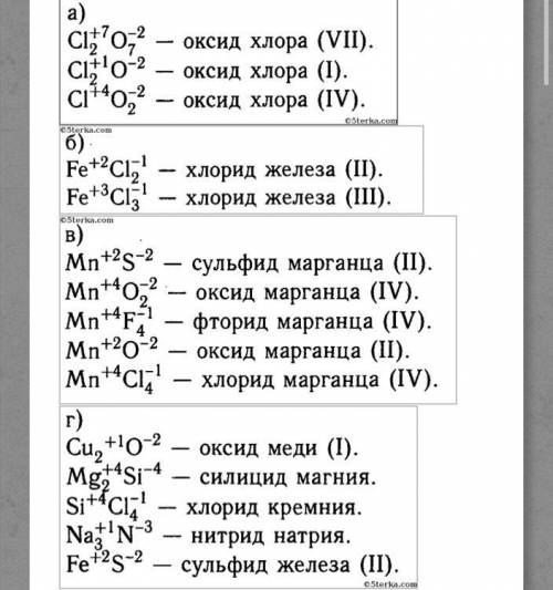 Дайте названия бинарных соединений, формулы которых: С12O, FеF3, BaS, МnO2, МnF4, Мn2О7, СuO, Мg2Si,