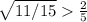 \sqrt{11/15}\frac{2}{5}