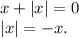 x+|x|=0\\|x|=-x.