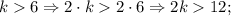 k 6 \Rightarrow 2 \cdot k 2 \cdot 6 \Rightarrow 2k 12;