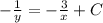 -\frac{1}{y} =-\frac{3}{x} +C