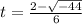 t= \frac{2-\sqrt{-44} }{6}