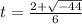 t= \frac{2+\sqrt{-44} }{6}