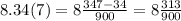 8.34(7) = 8 \frac{347 - 34}{900} = 8 \frac{313}{900}