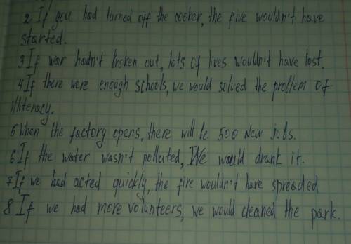 Write sentences using the correct conditional, in your notebook.1 The villagers are ill. They don't