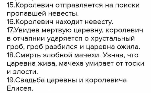 русская литература 5 класс Сказка о мертвой царевне и семи богатырях составь план​