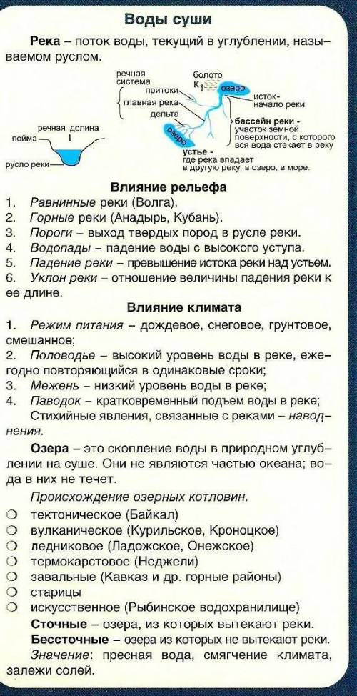 покажите на схеме как изменение свойств одного водного объекта суши ведёт к изменениям характеристик