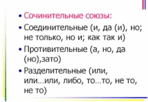 Сопоставьте сочинительные союзы и их виды Разделительныйи, да, не толькоСоединительныйa, Но, однакоП