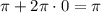 \pi + 2\pi \cdot 0 = \pi