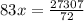 83x = \frac{27307}{72}