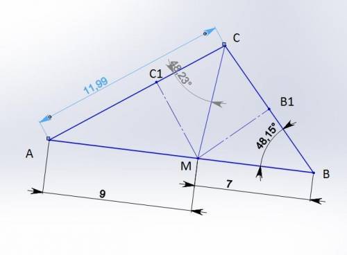 На стороні АВ трикутника АВС позначено точку М так, що ∠АСМ=∠АВС, АМ= 9 см, ВМ= 7 см.Знайдіть АС(поя