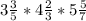 3\frac{3}{5} * 4\frac{2}{3} * 5\frac{5}{7}