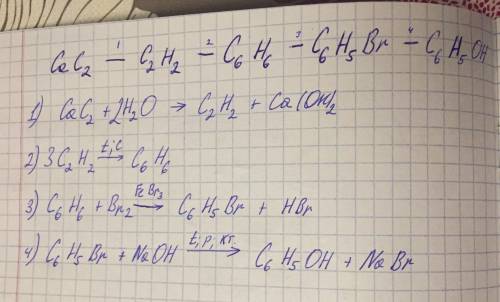 Напишите уравнения химических реакций, с которых можно осуществить следующие превращения. Укажите ус