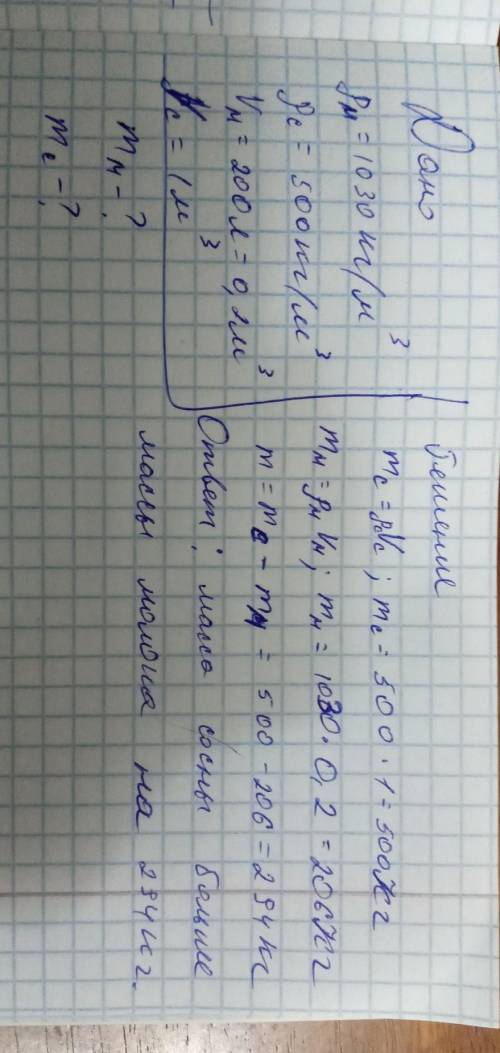 Чего больше, и на сколько:200л молока или 1 куб, метр сухой сосны? В виде задачи(дано, си, решение,