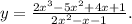 y=\frac{2x^3-5x^2+4x+1}{2x^2-x-1} .