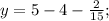 y=5-4-\frac{2}{15};