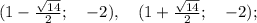 (1-\frac{\sqrt{14}}{2}; \quad -2), \quad (1+\frac{\sqrt{14}}{2}; \quad -2);