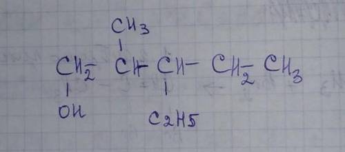 Складіть структурну формулу 3 етил 2 метилпентанол 1​