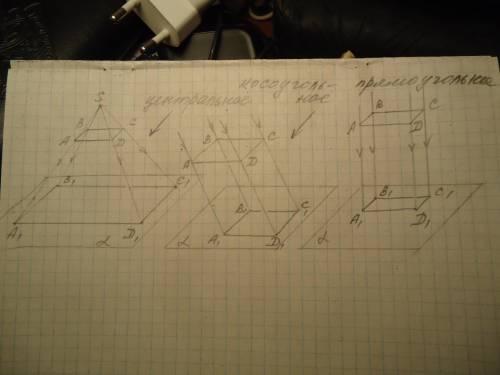 Выполните проецирование ЧЕТЫРЕХУГОЛЬНИКА на плоскости ( центральное проецирование, косоугольное, пря