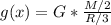 g(x)=G*\frac{M/2}{R/3}