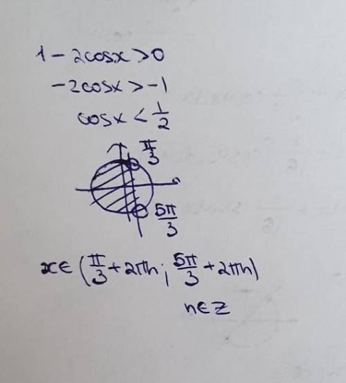 Решите уравнение 1-2cosx>0