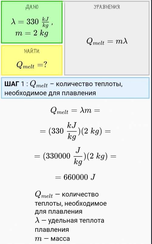 4) Какое количество теглоты потребуется для плавления льдамассой 2 кг, взятого притемпературе плавле