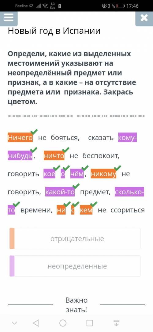 Новый год в Испании Определи, какие из выделенных местоимений указывают на неопределённый предмет ил