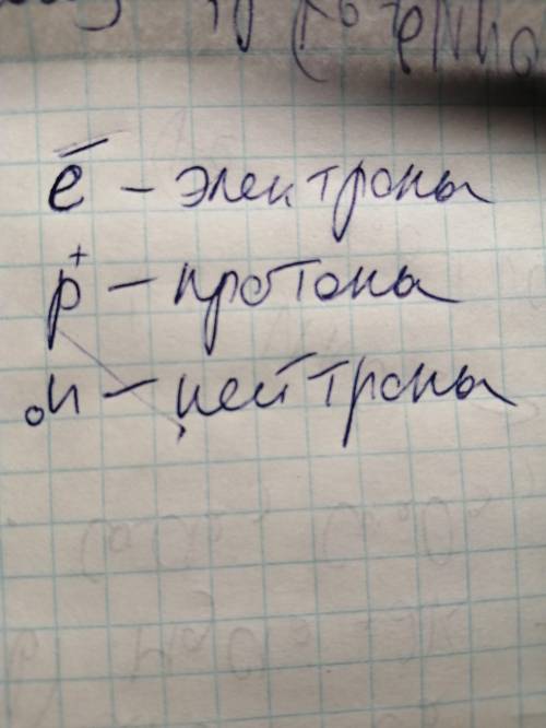 Напишите как обозначаются электроны, протоны, нейтроны.​