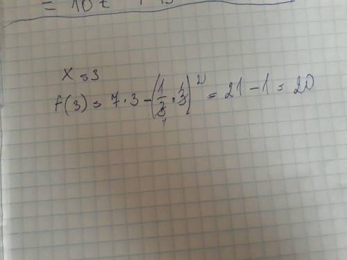 Функцію задано формулою f(x) = 7x - 1/3x^2 знайти f(3)​