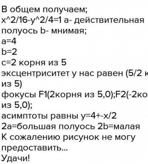 Найти угол между асимптотами гиперболы, если ее эксцентриситет равен 2.