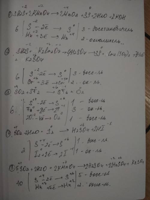 Используя метод электронного баланса ,расставитесь коэффициенты в уравнениях реакций,схемы которы: 1