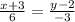 \frac{x+3}{6} =\frac{y-2}{-3}