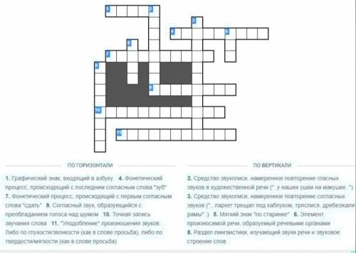 Кроссворд по теме фонетика на 10 слов​